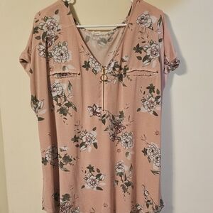 3x Flower and Feather pink dress shirt
